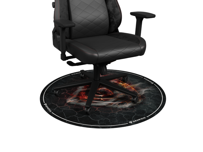 GENESIS Tellur 400 Round Lava Alfombra para Silla Multicolor Tela Caucho Antideslizamiento 100cm x 100cm