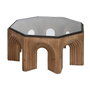 DKD Home Decor Mesa de Centro Arco Abeto y Cristal Marrón