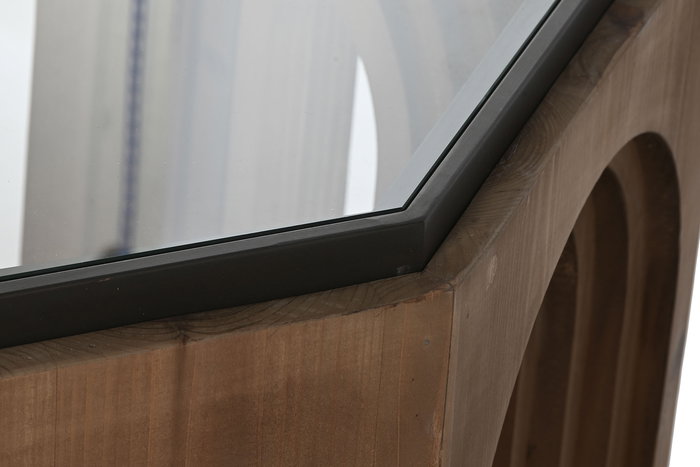 DKD Home Decor Mesa Centro Moderno Marron Negro 99 x 46 x 99 cm