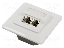 GOOBAY Enchufe de pared RJ45 x2 Cat 5e Blanco