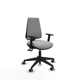 PIQUERAS Y CRESPO Silla de oficina Elche, Similpiel Gris claro, Mecanismo Asincro