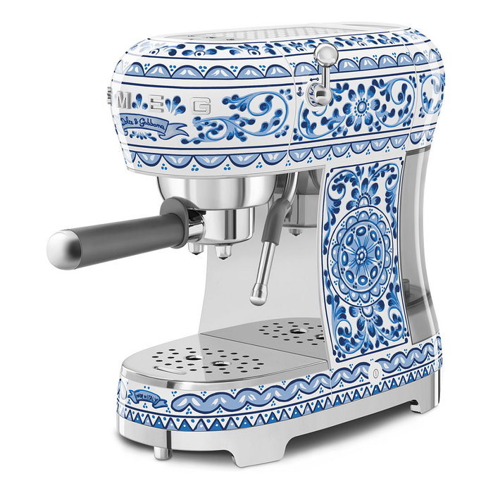 SMEG ECF02DGBEU Máquina Espresso Dolce & Gabbana, 1.1L, 1350W, Azul Mediterraneo