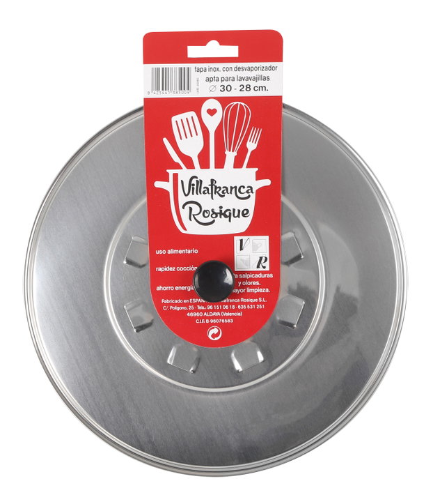 Inde Tapa con Desvaporizador Inox 30 cm (12 Unidades)