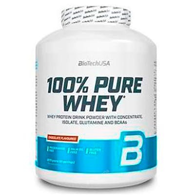 BIOTECHUSA 100% Pure Whey Protein en Polvo Sabor Chocolate - 2270g (2.27 kg) - Concentrado y Aislado de Suero BIOTECHUSA 100% Pure Whey Protein en Polvo Sabor Chocolate - 2270g (2.27 kg) - Concentrado y Aislado de Suero
