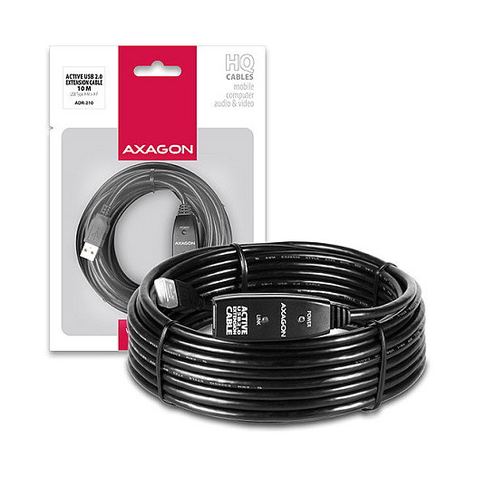 Axagon ADR-210 Cable de extensión USB activo USB 2.0, USB-A a USB-A - 10 m