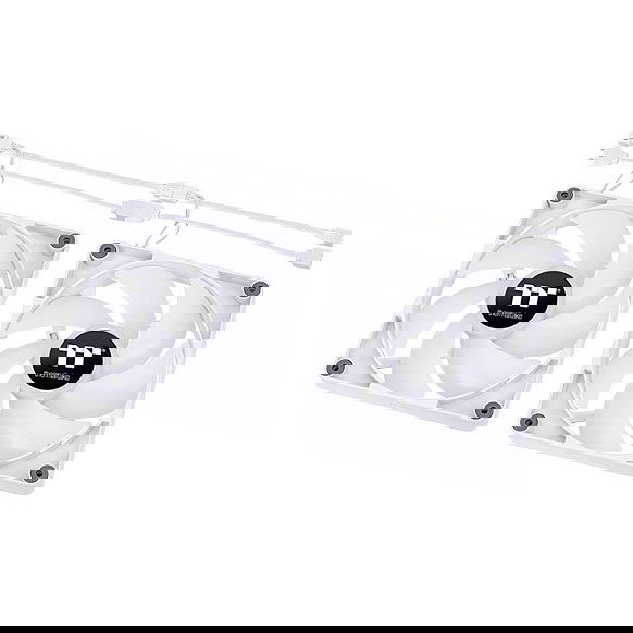 Thermaltake CT120 ARGB Sync Ventilador PC 120mm, 500-2000rpm, Iluminación LED ARGB, Blanco (2 Unidades)