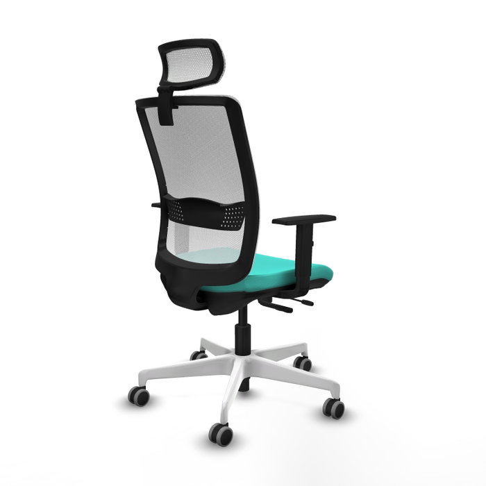 PIQUERAS Y CRESPO Silla de oficina Haches con mecanismo Sincro/Traslack, Turquesa y Blanco PIQUERAS Y CRESPO Silla de oficina Haches con mecanismo Sincro/Traslack, Turquesa y Blanco