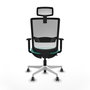 PIQUERAS Y CRESPO Silla de oficina Haches con mecanismo Sincro/Traslack, Turquesa y Blanco