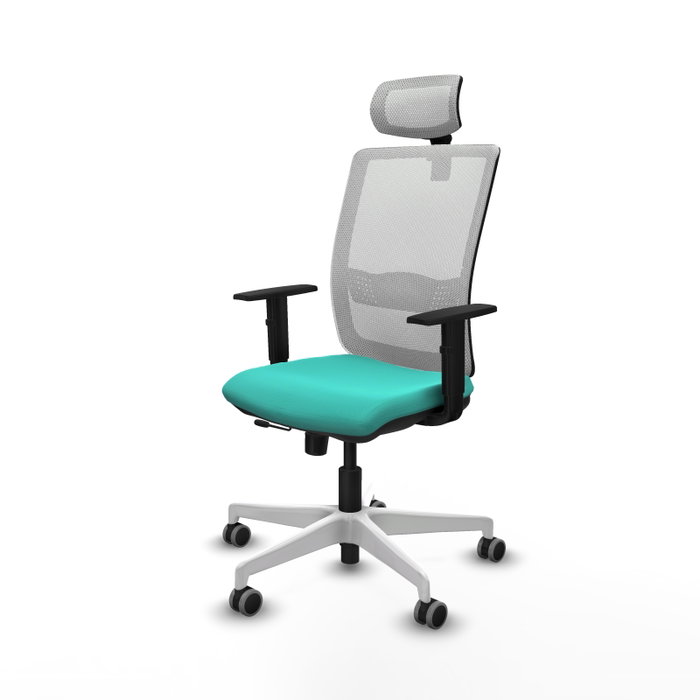 PIQUERAS Y CRESPO Silla de oficina Haches con mecanismo Sincro/Traslack, Turquesa y Blanco PIQUERAS Y CRESPO Silla de oficina Haches con mecanismo Sincro/Traslack, Turquesa y Blanco