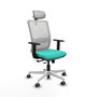 PIQUERAS Y CRESPO Silla de oficina Haches con mecanismo Sincro/Traslack, Turquesa y Blanco