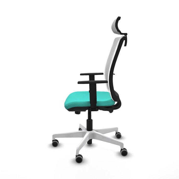 PIQUERAS Y CRESPO Silla de oficina Haches con mecanismo Sincro/Traslack, Turquesa y Blanco PIQUERAS Y CRESPO Silla de oficina Haches con mecanismo Sincro/Traslack, Turquesa y Blanco