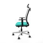PIQUERAS Y CRESPO Silla de oficina Haches con mecanismo Sincro/Traslack, Turquesa y Blanco