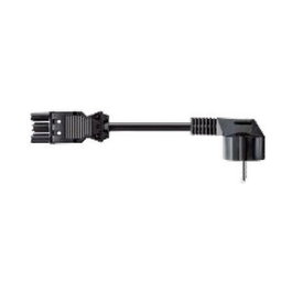 Bachmann 375.045 Cable de Alimentación Estirado CEE 7/7 GST18, Halogen Free, Negro, 3 Metros