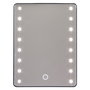 Cosmetic Club Espejo de Maquillaje Led Táctil con Caballete Giratorio y 16 LEDs, 16.8x14xh.21.8 cm