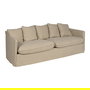 Sofá 3 Plazas Beige Tejido-Madera 216 X 94 X 93 cm
