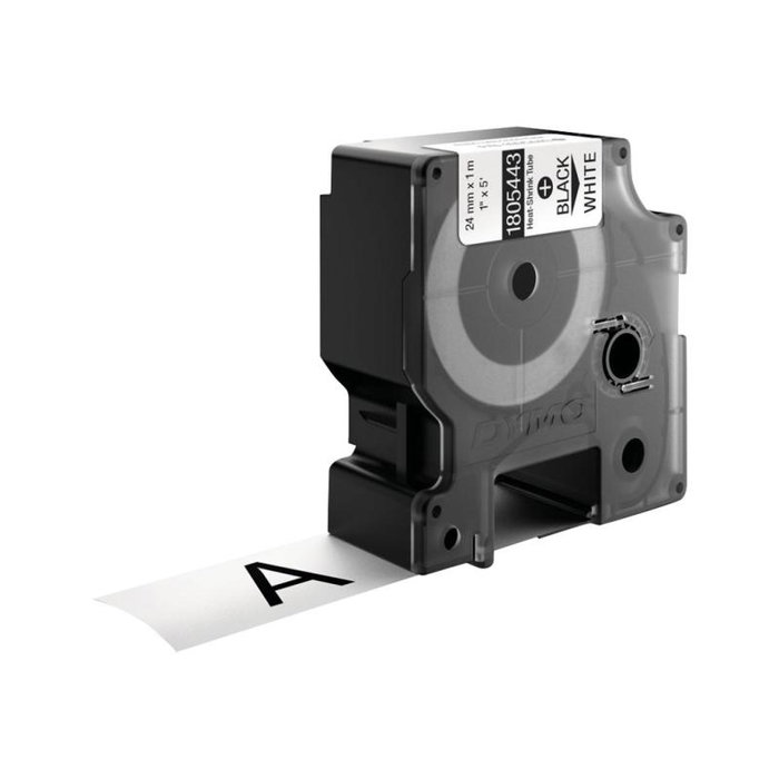 Dymo Rhino Tubo Termorretráctil ID1-24 Negro sobre Blanco 24mm x 1,5m