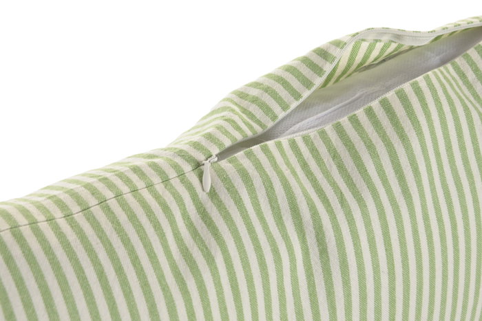 DKD Home Decor Cojín de Algodón con Flecos y Rayas Verde