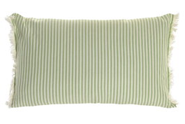 DKD Home Decor Cojín de Algodón con Flecos y Rayas Verde
