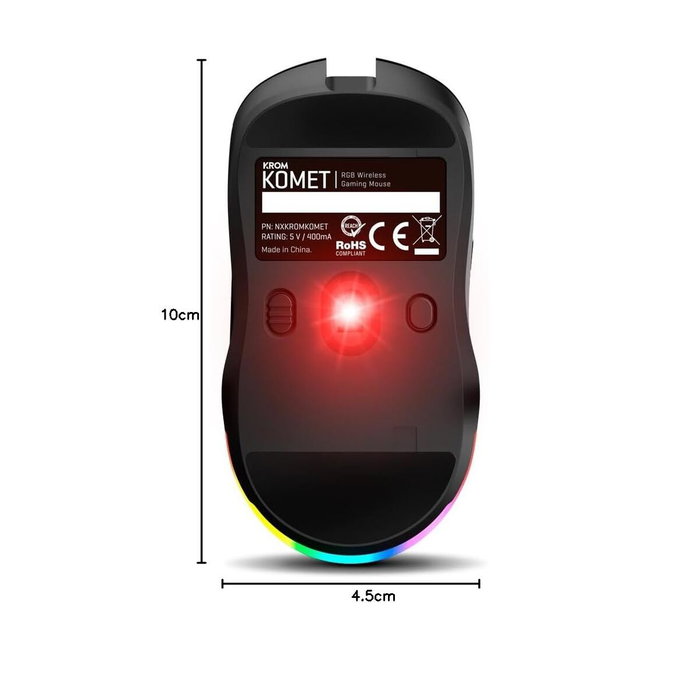 Krom Komet Ratón Gaming Inalámbrico RGB 2400 DPI Negro Krom Komet Ratón Gaming Inalámbrico RGB 2400 DPI Negro
