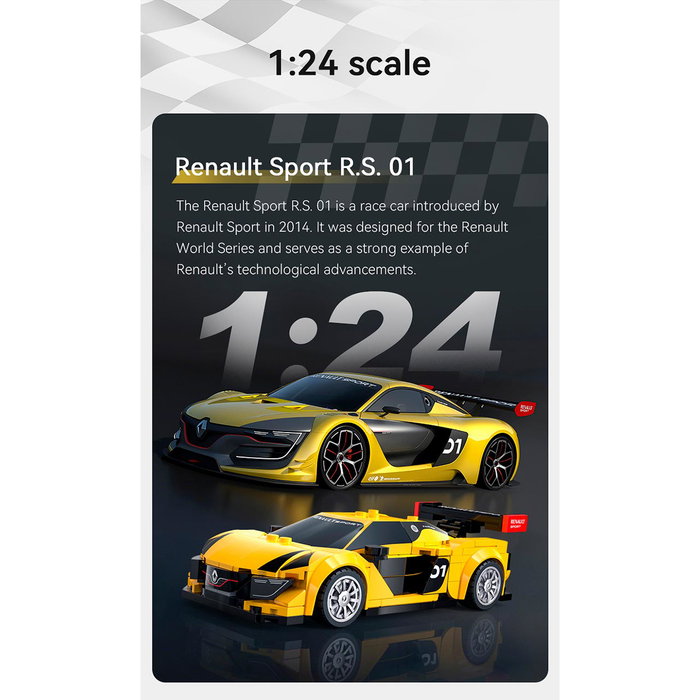 CADA Renault Sport RS.01 Escala 1:24 271 Piezas C55037W - Construcción, Idiomas EN/PT/ES