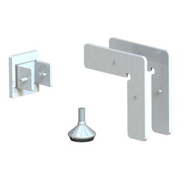 HERRAJES ALK Kit Kuadro-Sistem. Acabado Blanco Soportes, Escuadras y Pie Nivelador para Montaje de Perfil Autoportante