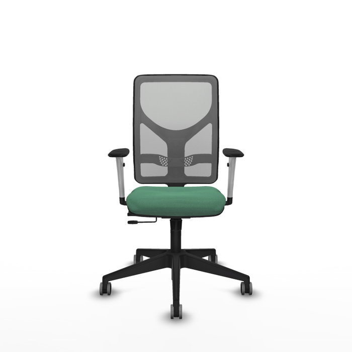 PIQUERAS Y CRESPO Silla de oficina Motilla con mecanismo Sincro/Traslack, Verde esmeralda y Gris