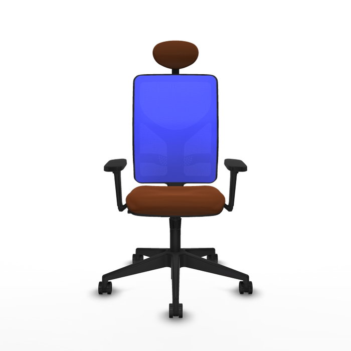 PIQUERAS Y CRESPO Silla de oficina Motilla con mecanismo Sincro, Azul y Marrón