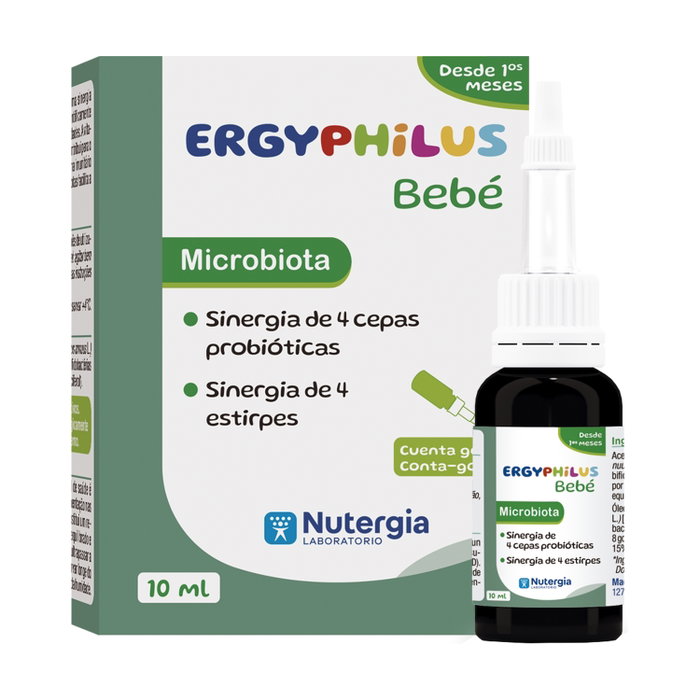 Nutergia Ergyphilus Bebé 10 ml - Probióticos para Niños Lactobacilos y Bifidobacterias Nutergia Ergyphilus Bebé 10 ml - Probióticos para Niños Lactobacilos y Bifidobacterias