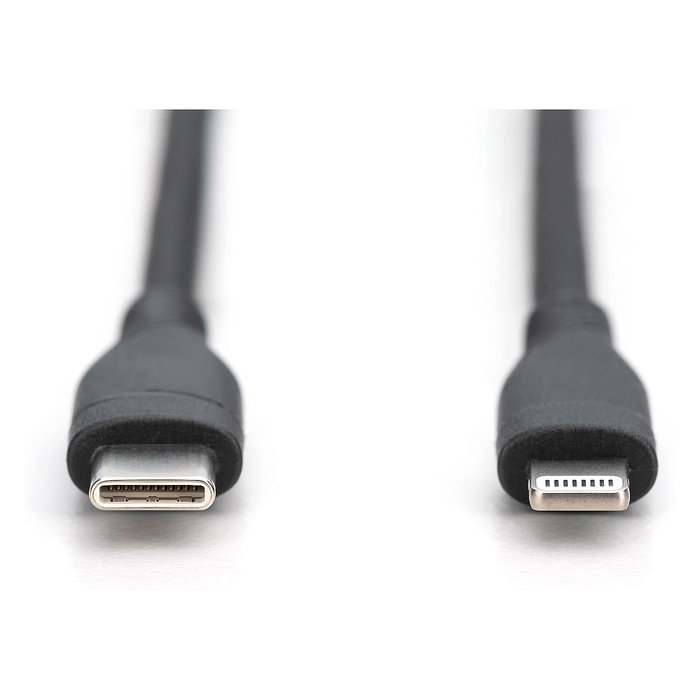 Digitus Cable USB-C a Lightning 1m MFI Negro - USB 2.0 Silicona