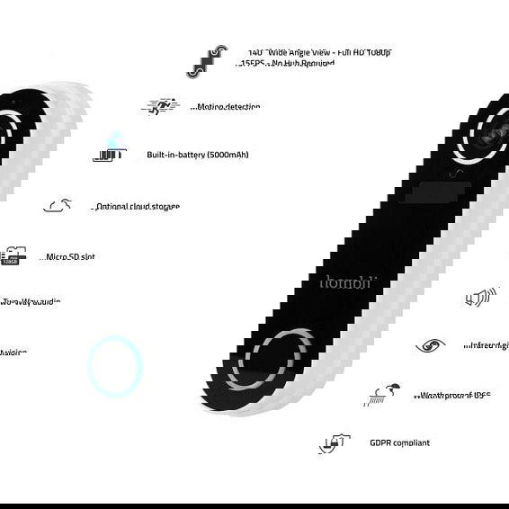 Hombli Timbre Inteligente 2 con Gong Blanco