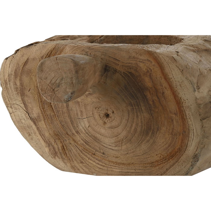 DKD Home Decor Portavelas de Teca con Asa Estilo Antiguo Natural