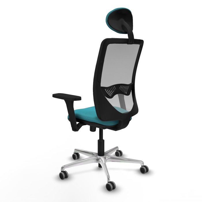 PIQUERAS Y CRESPO Silla de oficina Zulema con Mecanismo Sincro, Tela Turquesa y Malla Gris PIQUERAS Y CRESPO Silla de oficina Zulema con Mecanismo Sincro, Tela Turquesa y Malla Gris