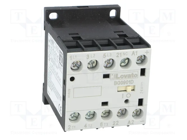 LOVATO ELECTRIC Contactor BG 3-polar 9A 24VDC