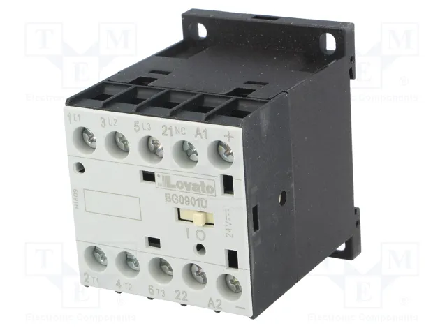 LOVATO ELECTRIC Contactor BG 3-polar 9A 24VDC