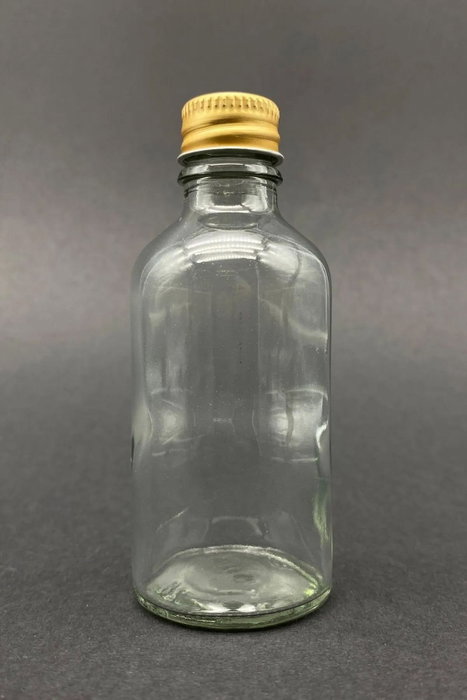 Hermia Tu-6L1goldkapakl1 Juego de Botellas de Vidrio 6 Piezas 50ml Vidrio Transparente con Acentos Dorados