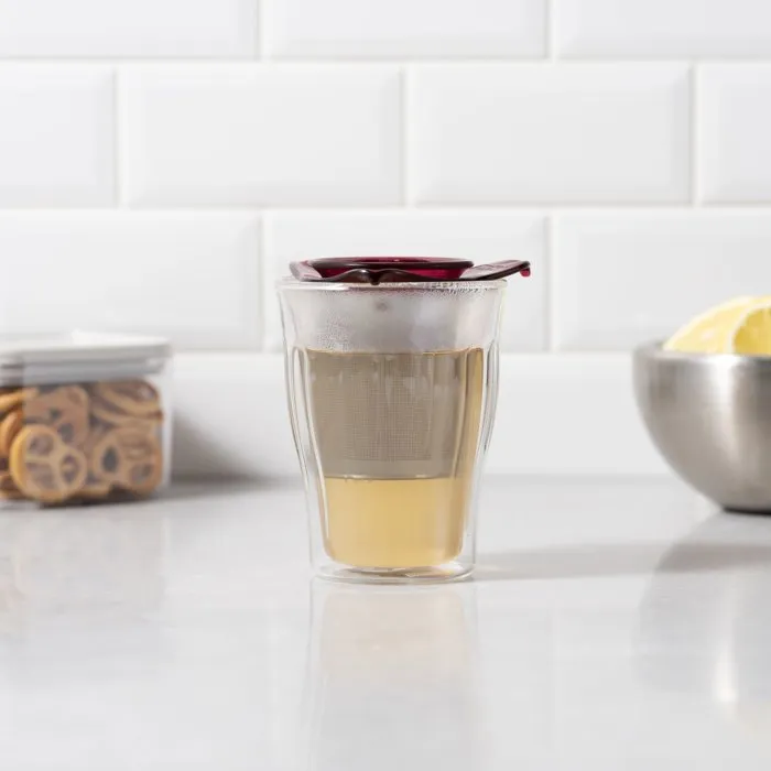 Bodum Taza de té con infusor Yo-Yo Set 0,35 L Doble pared Vidrio y acero inoxidable