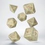 Q Workshop Elvish Jumbo Set de 7 Dados (Beige brillante y Cobre)