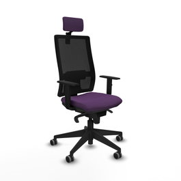 PIQUERAS Y CRESPO Silla de oficina Horna con mecanismo Sincro, Morada y Negra