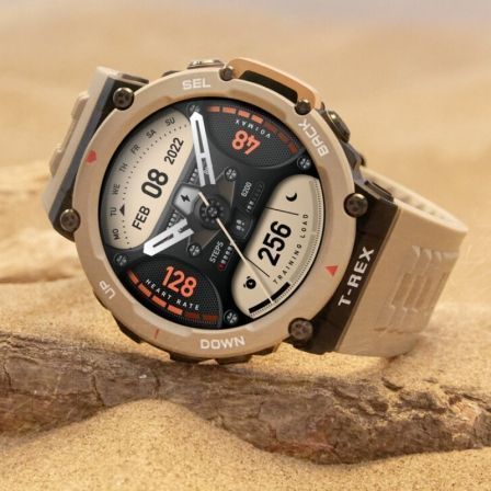 Smartwatch Huami Amazfit T-Rex 2/ Notificaciones/ Frecuencia Cardíaca/ GPS/ Desert Khaki