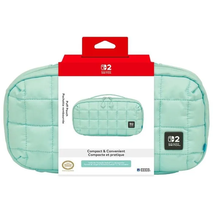 Hori AACAZ67167 Estuche Acolchado de Transporte para Nintendo Switch 2 - Verde Acogedor