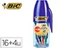 Bic Boligrafo Cristal Mega Tubo 16+4 Unidades Colores Surtidos 8 Azul / 5 Negro / 4 Rojo / 3 Verde