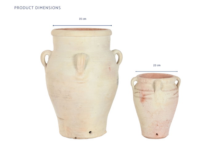DKD Home Decor Ánfora Mediterráneo Crudo 53 x 72 x 53 cm Set de 2