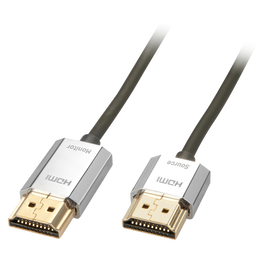 Lindy Cable HDMI CROMO Slim de alta velocidad 3 m, Gris, 4K, 3D, Ethernet