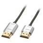 Lindy Cable HDMI High Speed Cromo Slim Ethernet 3m Gris 41675