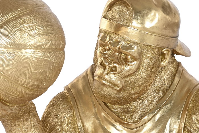 DKD Home Decor Figura de Gorila Dorado en Resina