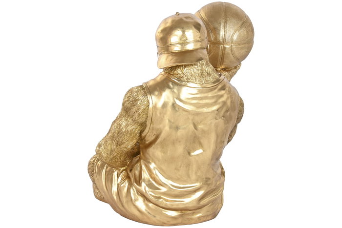 DKD Home Decor Figura de Gorila Dorado en Resina