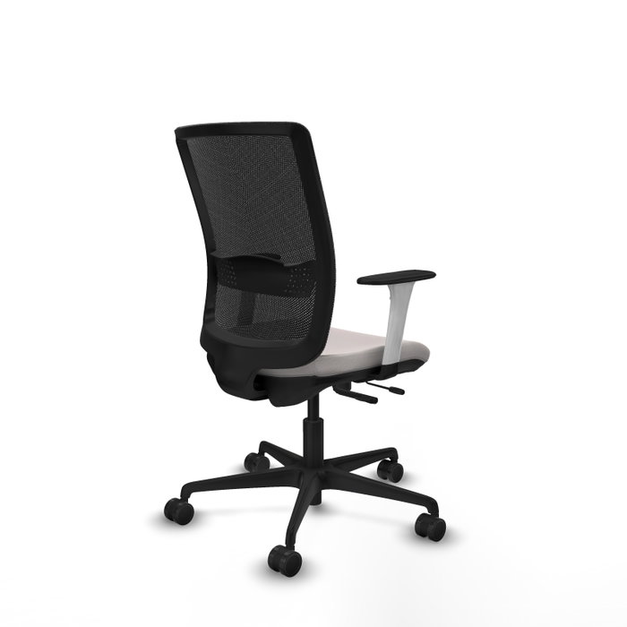 PIQUERAS Y CRESPO Silla de oficina Haches con mecanismo Sincro/Traslack, Blanco y Negro