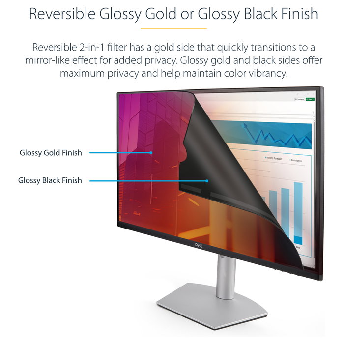 Startech Filtro de Privacidad Dorado para Monitor 24in 16:10, Confidencialidad 2 Sentidos Extraíble