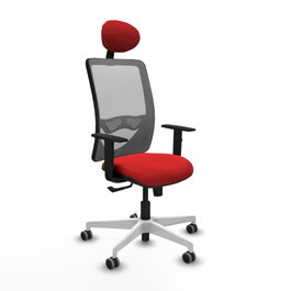 PIQUERAS Y CRESPO Silla de oficina Zulema con Mecanismo Sincro, Rojo y Gris