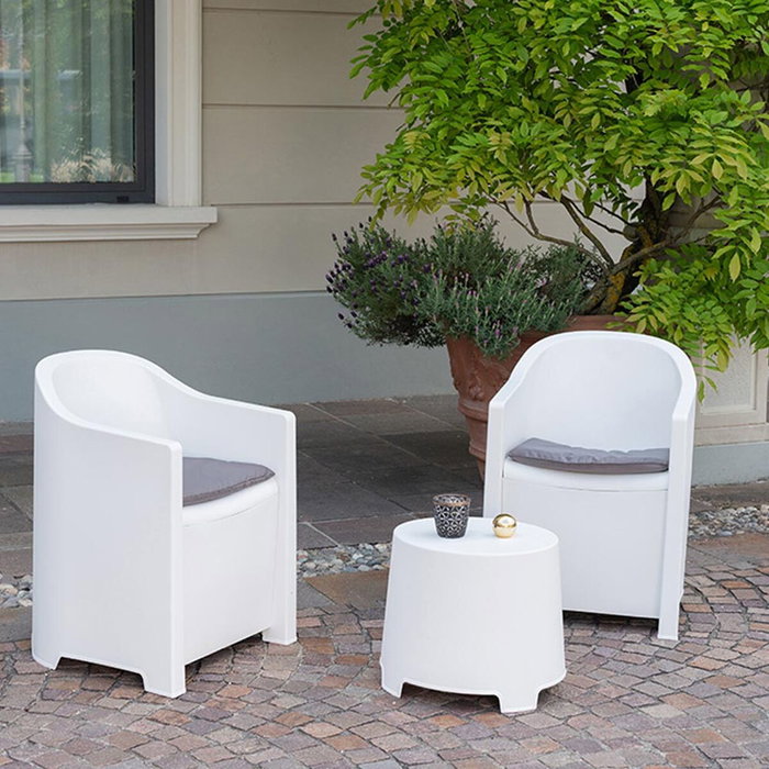 Ipae Progarden Conjunto de terraza Luna de 3 piezas blanco